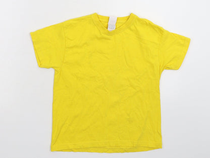 Fruit of the Loom Girls Yellow   Basic T-Shirt Size 5-6 Years