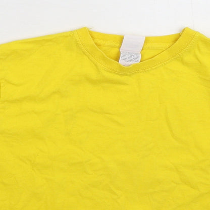 Fruit of the Loom Girls Yellow   Basic T-Shirt Size 5-6 Years