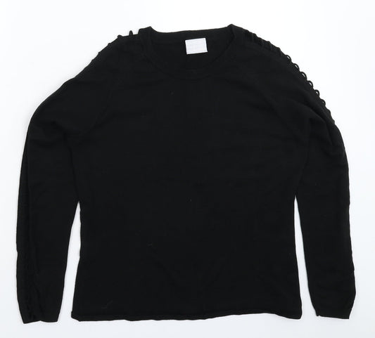 Kit Womens Black  Knit Pullover Jumper Size 18