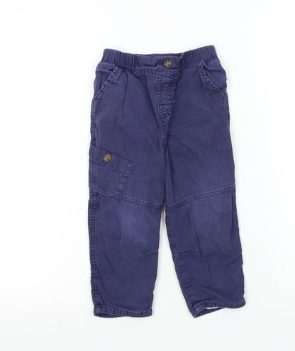 M&Co Boys Blue Colourblock  Cargo Trousers Size 18-24 Months