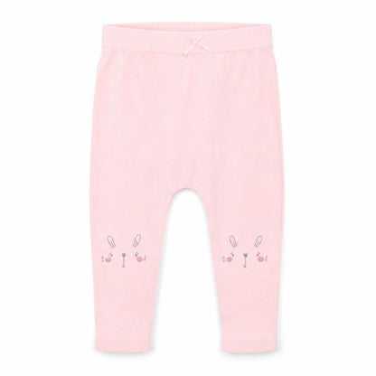 Front view of Studio girls’ pink colourblock jogger leggings, size 9-12, months