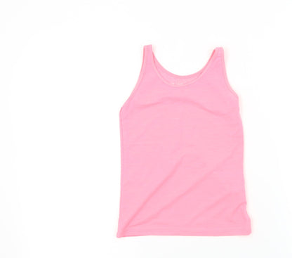YD Girls Pink Colourblock  Basic T-Shirt Size 7-8 Years