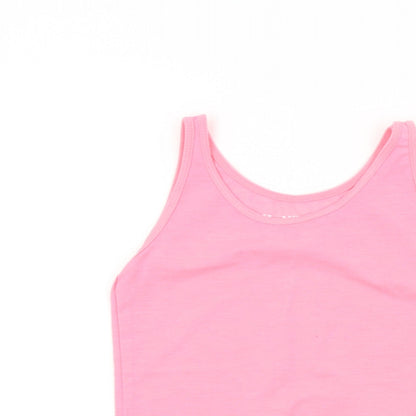YD Girls Pink Colourblock  Basic T-Shirt Size 7-8 Years