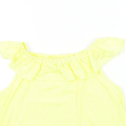 H&M Girls Yellow   Basic T-Shirt Size 7-8 Years