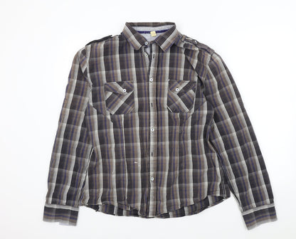 ASOS Mens Brown Check   Button-Up Size L