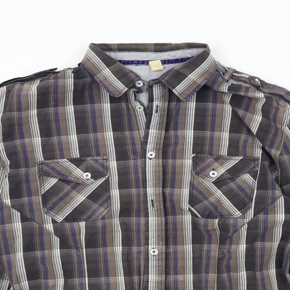 ASOS Mens Brown Check   Button-Up Size L