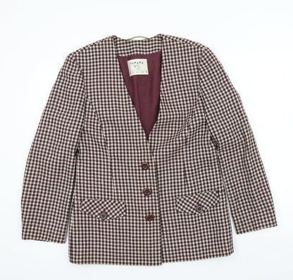 separa Womens Purple Geometric  Jacket Blazer Size 12