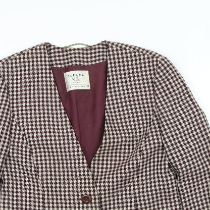 separa Womens Purple Geometric  Jacket Blazer Size 12