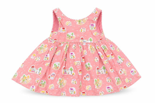 M&S Girls Pink Geometric  Fit & Flare  Size 3-6 Months