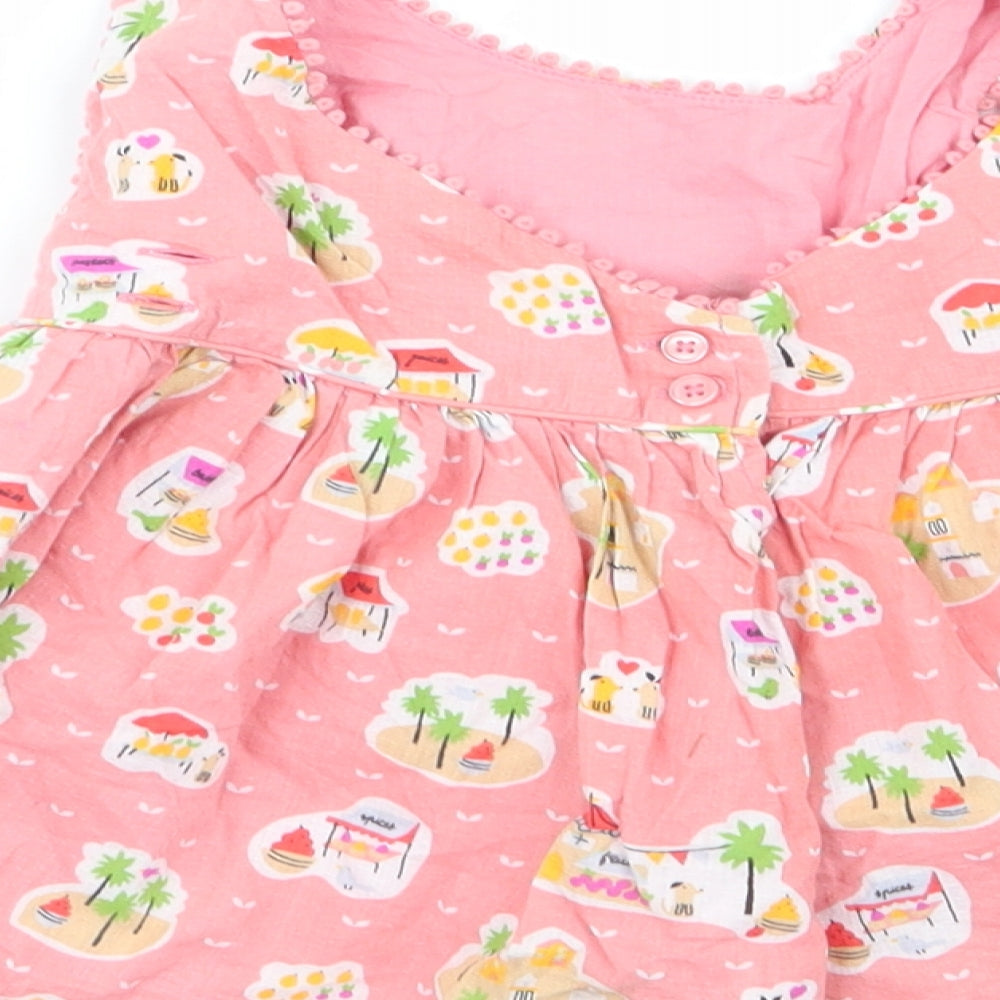 M&S Girls Pink Geometric  Fit & Flare  Size 3-6 Months