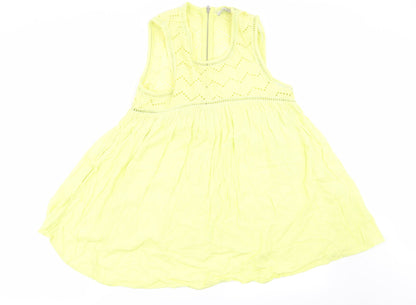 Womens UK Size 12 Asda George Yellow Basic Tank