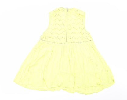 Womens UK Size 12 Asda George Yellow Basic Tank