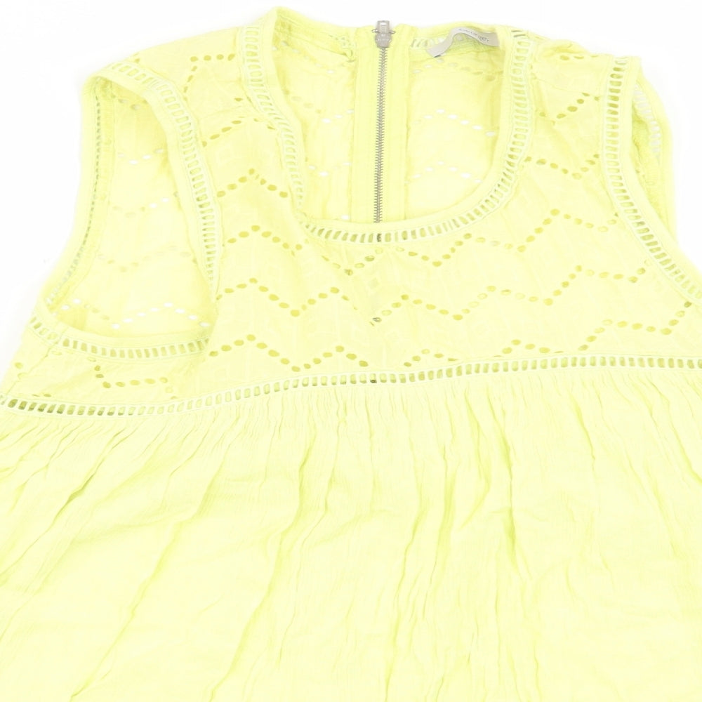 Womens UK Size 12 Asda George Yellow Basic Tank