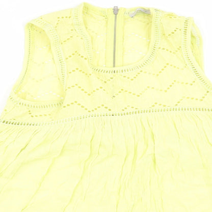 Womens UK Size 12 Asda George Yellow Basic Tank