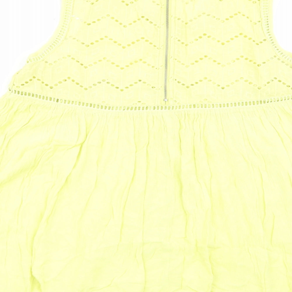 Womens UK Size 12 Asda George Yellow Basic Tank