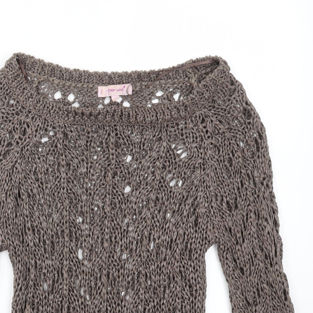 Womens UK Size S M&S Brown Pullover Jumper