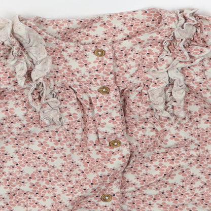M&S Girls Pink Floral  Fit & Flare  Size 6-9 Months