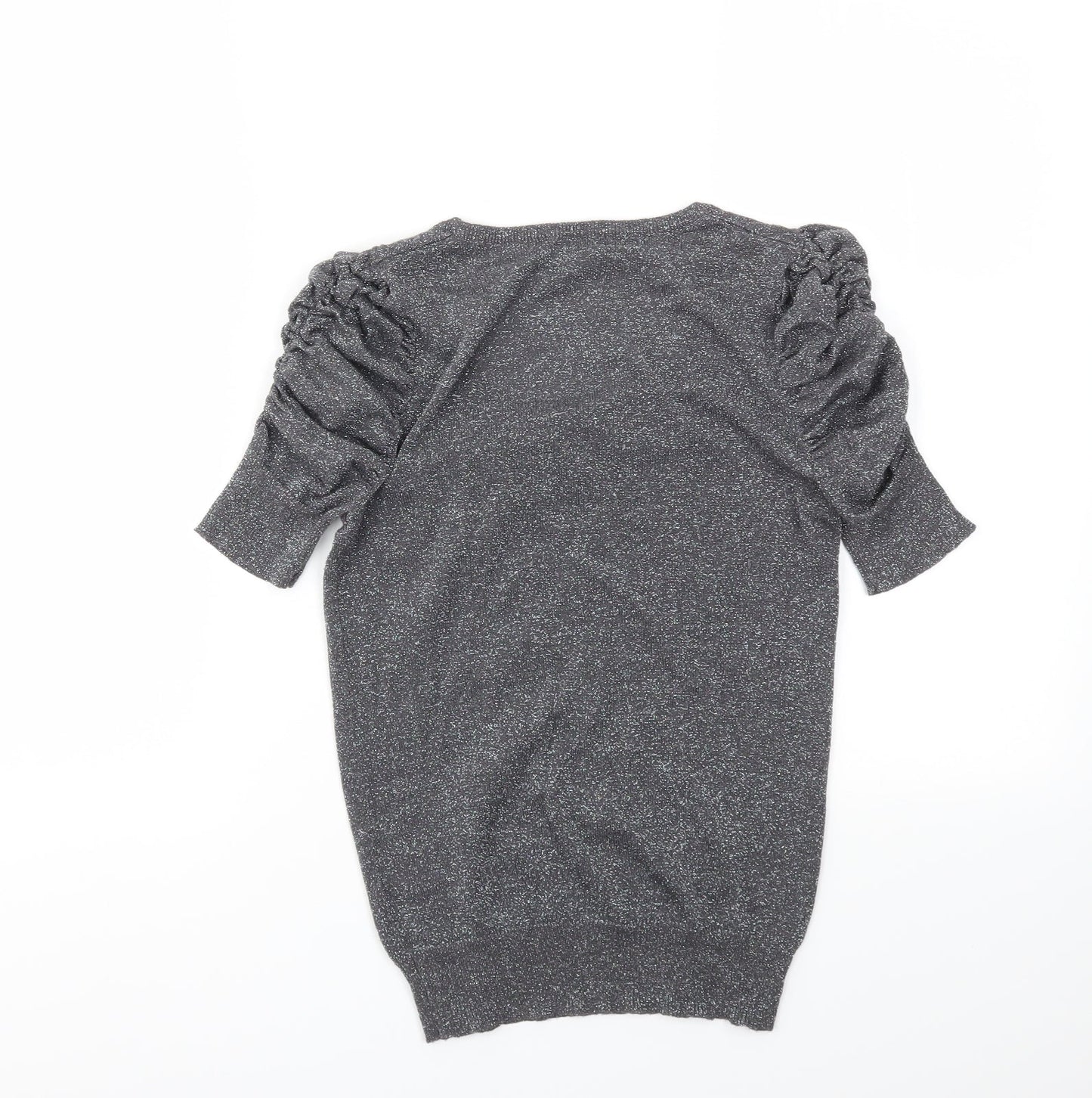 Womens UK Size 8 Topshop Grey Basic T-Shirt