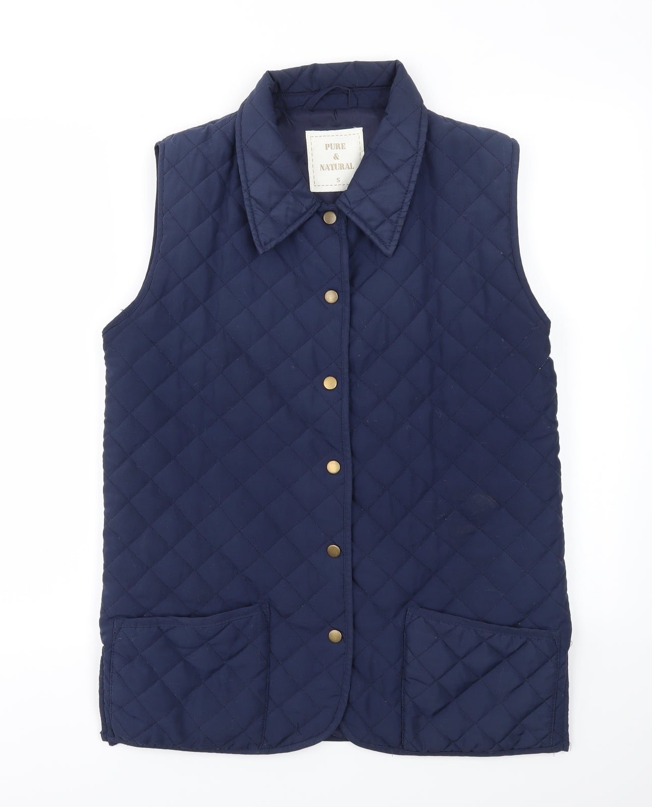 Womens UK Size S Pure & Natural Blue Gilet