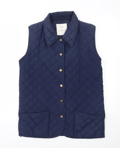 Womens UK Size S Pure & Natural Blue Gilet