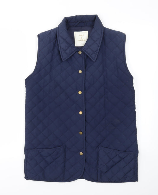 Womens UK Size S Pure & Natural Blue Gilet