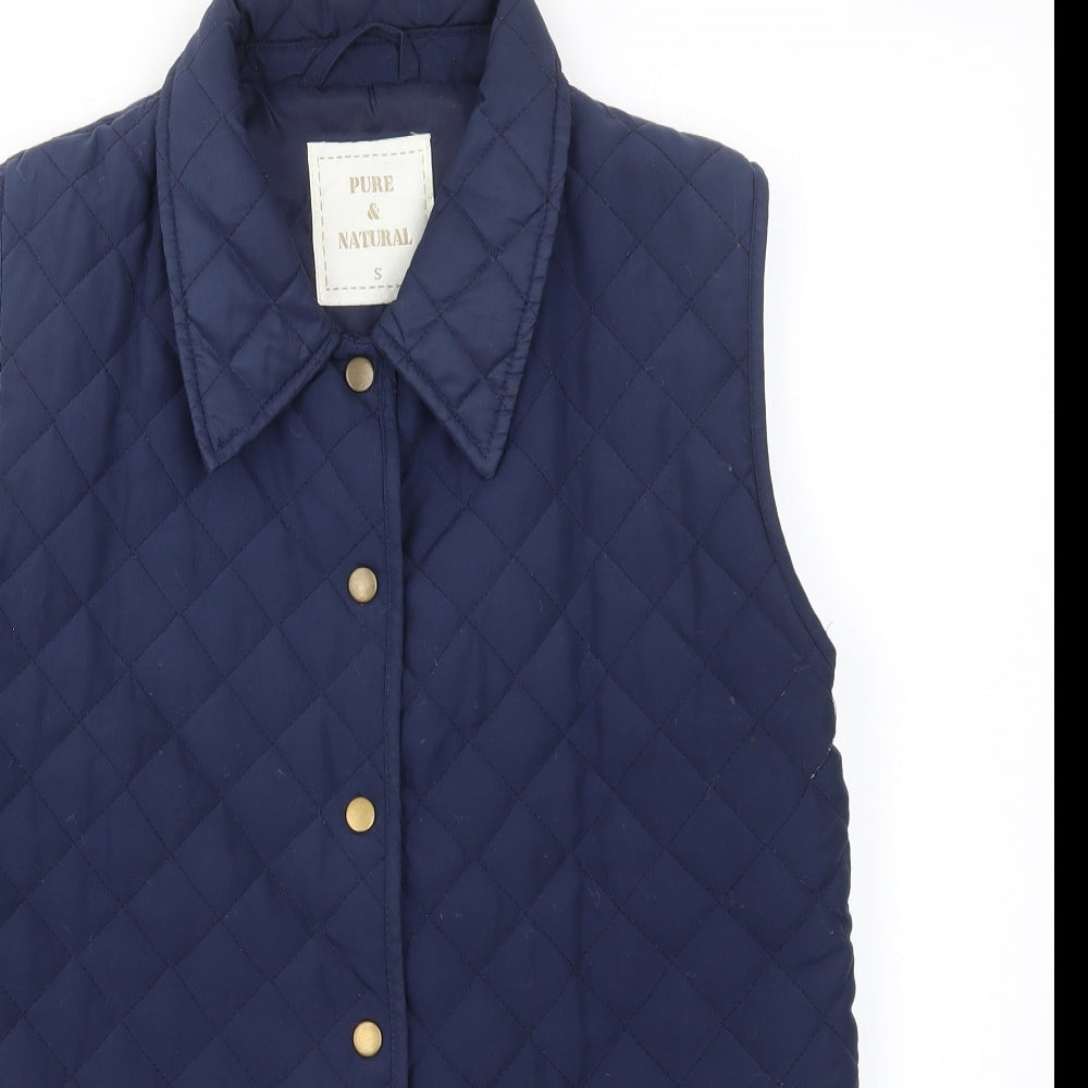 Womens UK Size S Pure & Natural Blue Gilet