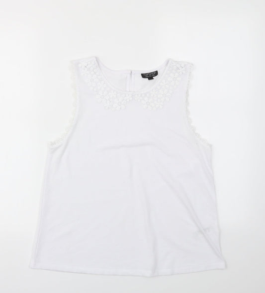 Womens UK Size 12 Topshop White Basic T-Shirt
