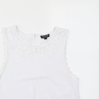 Womens UK Size 12 Topshop White Basic T-Shirt