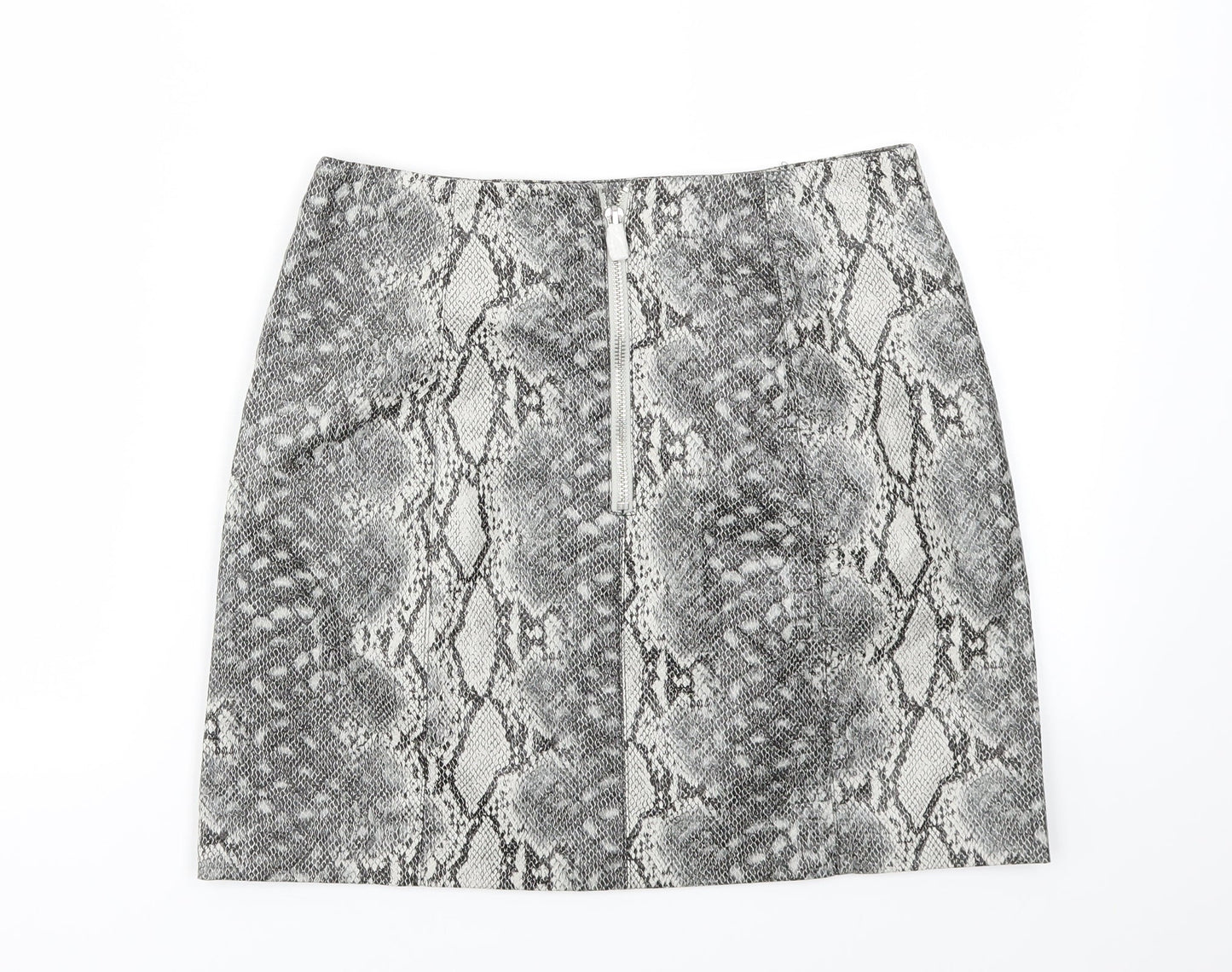 NEW LOOK  Womens Grey Animal Print  A-Line Skirt Size 8