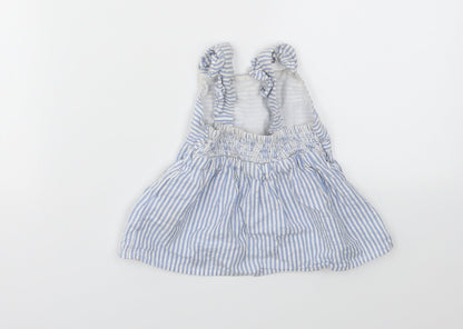 F&F Girls Blue Striped  Fit & Flare  Size 12-18 Months