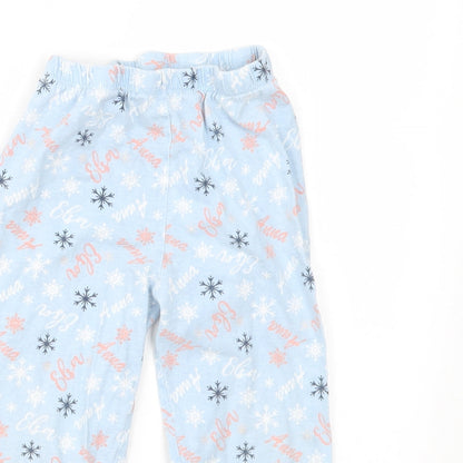 Primark Girls Blue Geometric  Jogger Trousers Size 3-4 Years