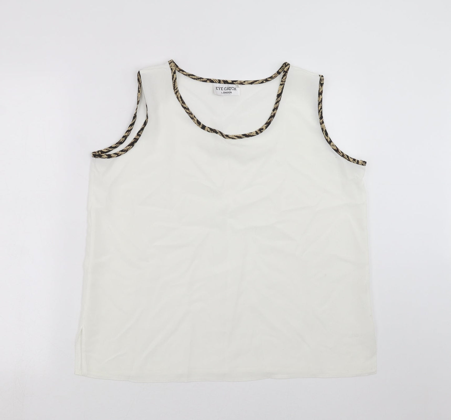 Womens UK Size 16 Eye Catch White Basic Blouse