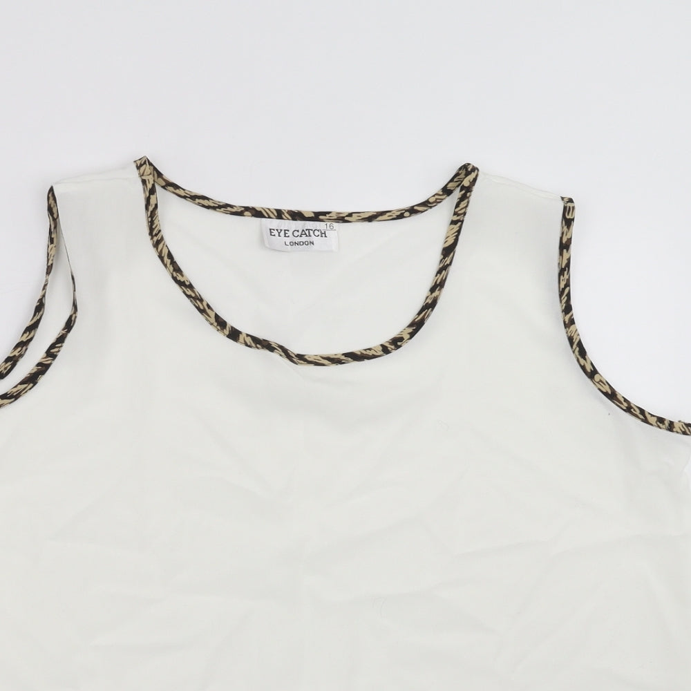 Womens UK Size 16 Eye Catch White Basic Blouse