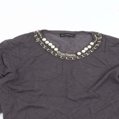 JUST ELEGANCE Womens Grey   Pullover Jumper Size XL  - beaded