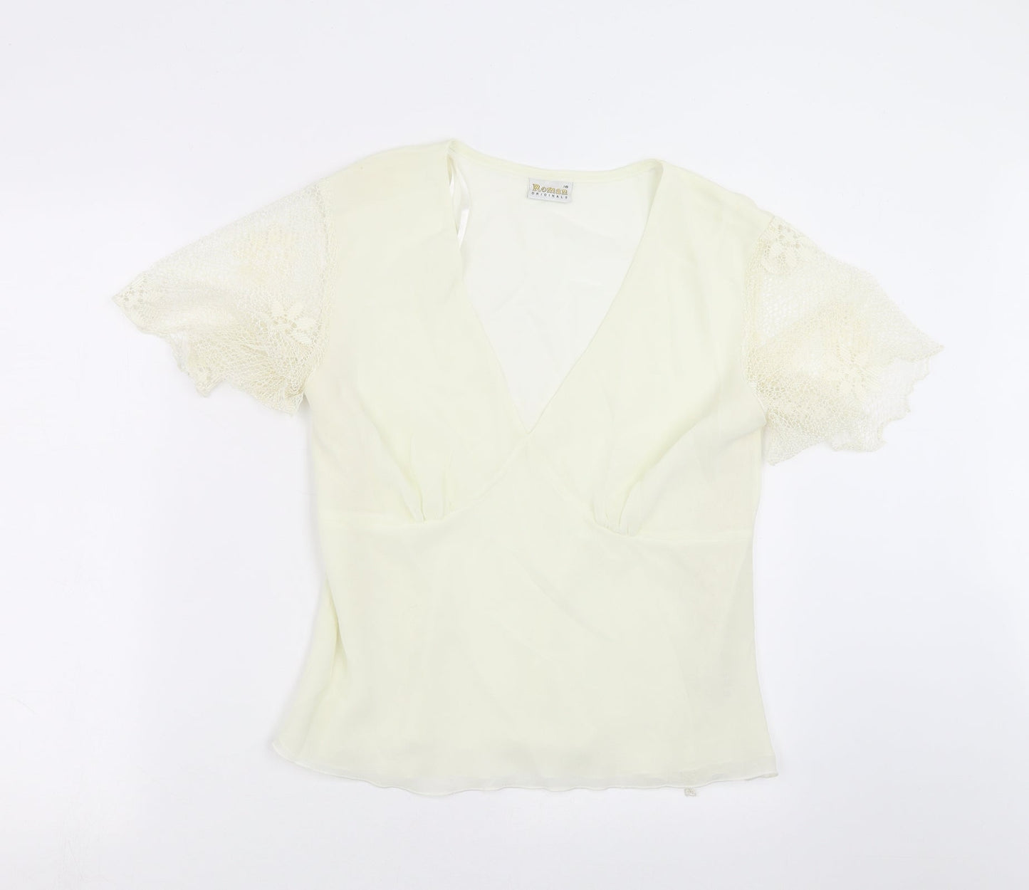 Womens UK Size 16 Roman Originals Ivory Basic Blouse