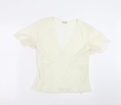 Womens UK Size 16 Roman Originals Ivory Basic Blouse