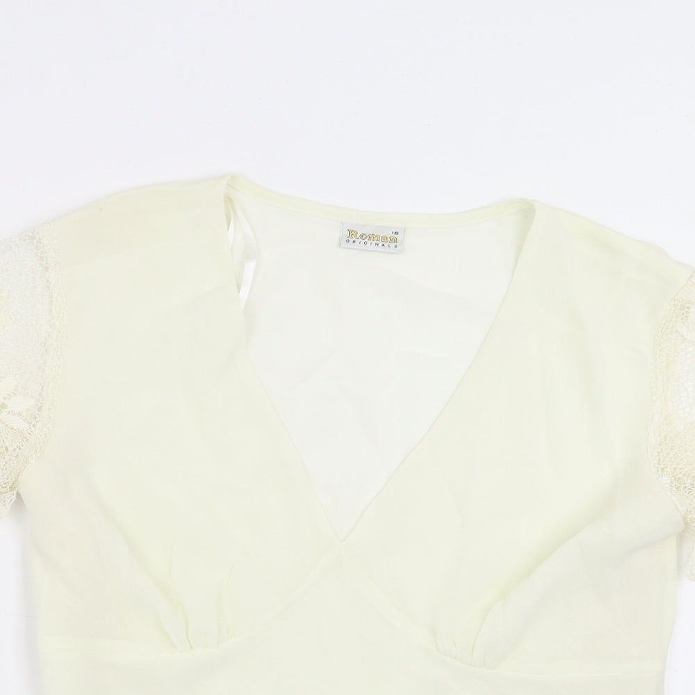 Womens UK Size 16 Roman Originals Ivory Basic Blouse