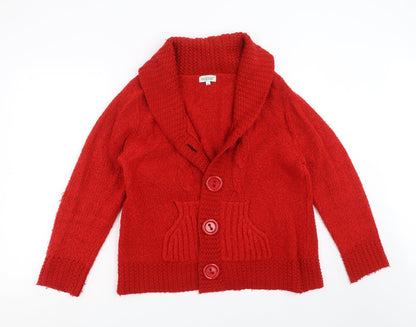 Womens UK Size XL Fay Louise Red Cardigan Jumper