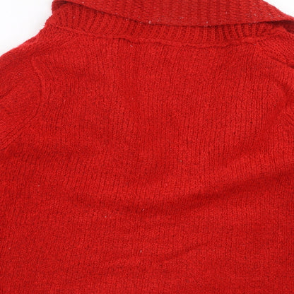 Womens UK Size XL Fay Louise Red Cardigan Jumper