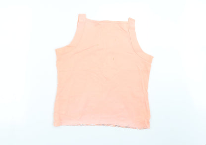 Womens UK Size L Debenhams Pink Basic T-Shirt