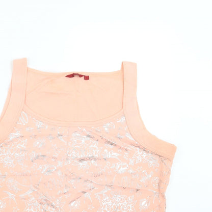 Womens UK Size L Debenhams Pink Basic T-Shirt