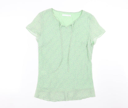 AMARANTO Womens Green Geometric  Basic Blouse Size 16