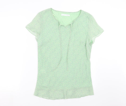 AMARANTO Womens Green Geometric  Basic Blouse Size 16