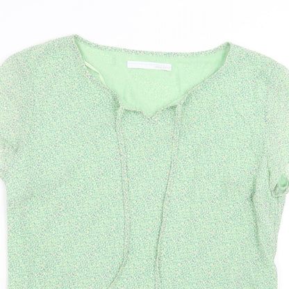 AMARANTO Womens Green Geometric  Basic Blouse Size 16