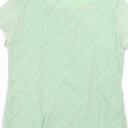 AMARANTO Womens Green Geometric  Basic Blouse Size 16
