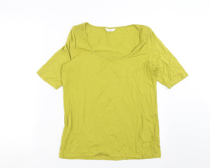 Womens UK Size 16 Marks and Spencer Green Basic T-Shirt