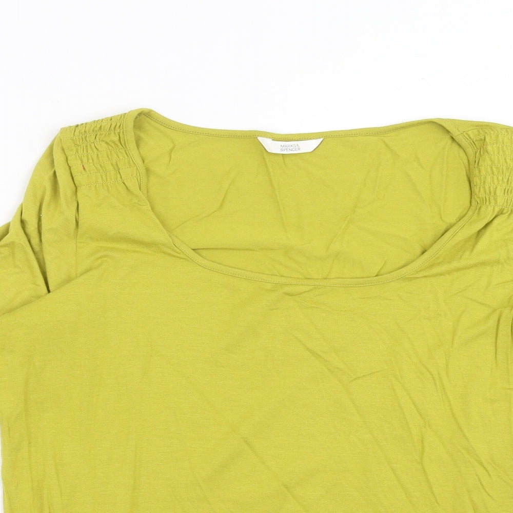 Womens UK Size 16 Marks and Spencer Green Basic T-Shirt