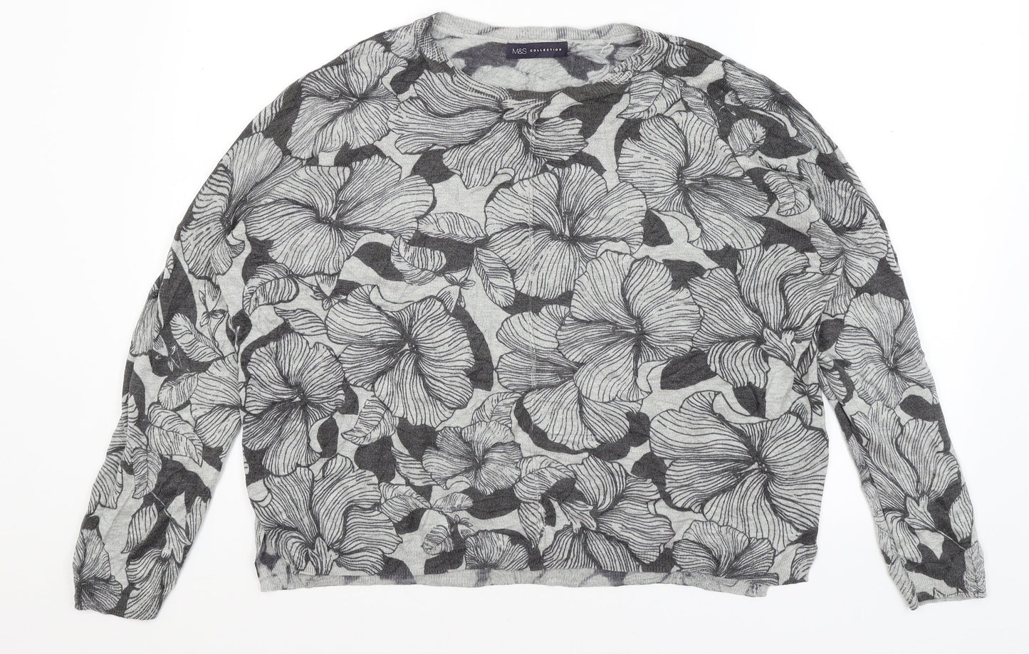 Womens UK Size XL M&S Grey Pullover Jumper