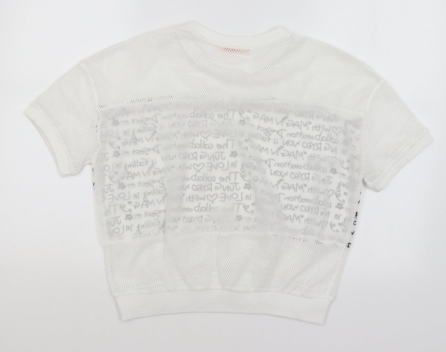 Womens UK Size M Flammode White Basic T-Shirt