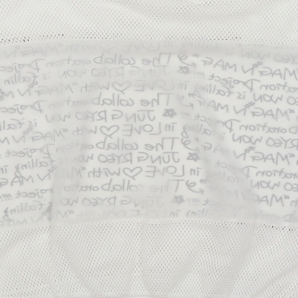 Womens UK Size M Flammode White Basic T-Shirt